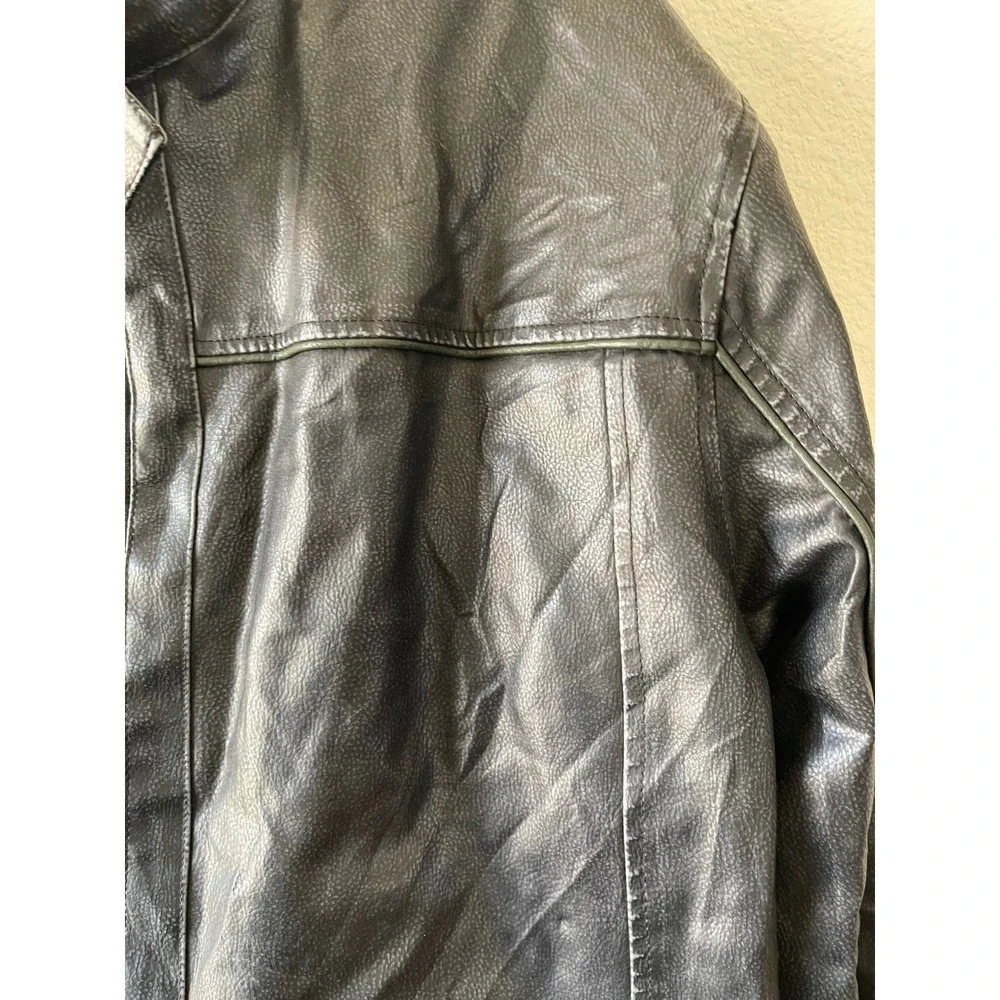Y2k Arizona Jean Co Mens Black Leather Racer Moto Jacket 2XLT